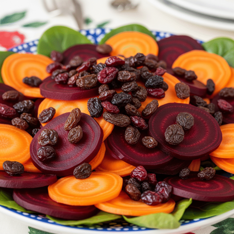 סלט סלק וגזר מתוק ומיוחד לראש השנה – עם צימוקים וחמוציות