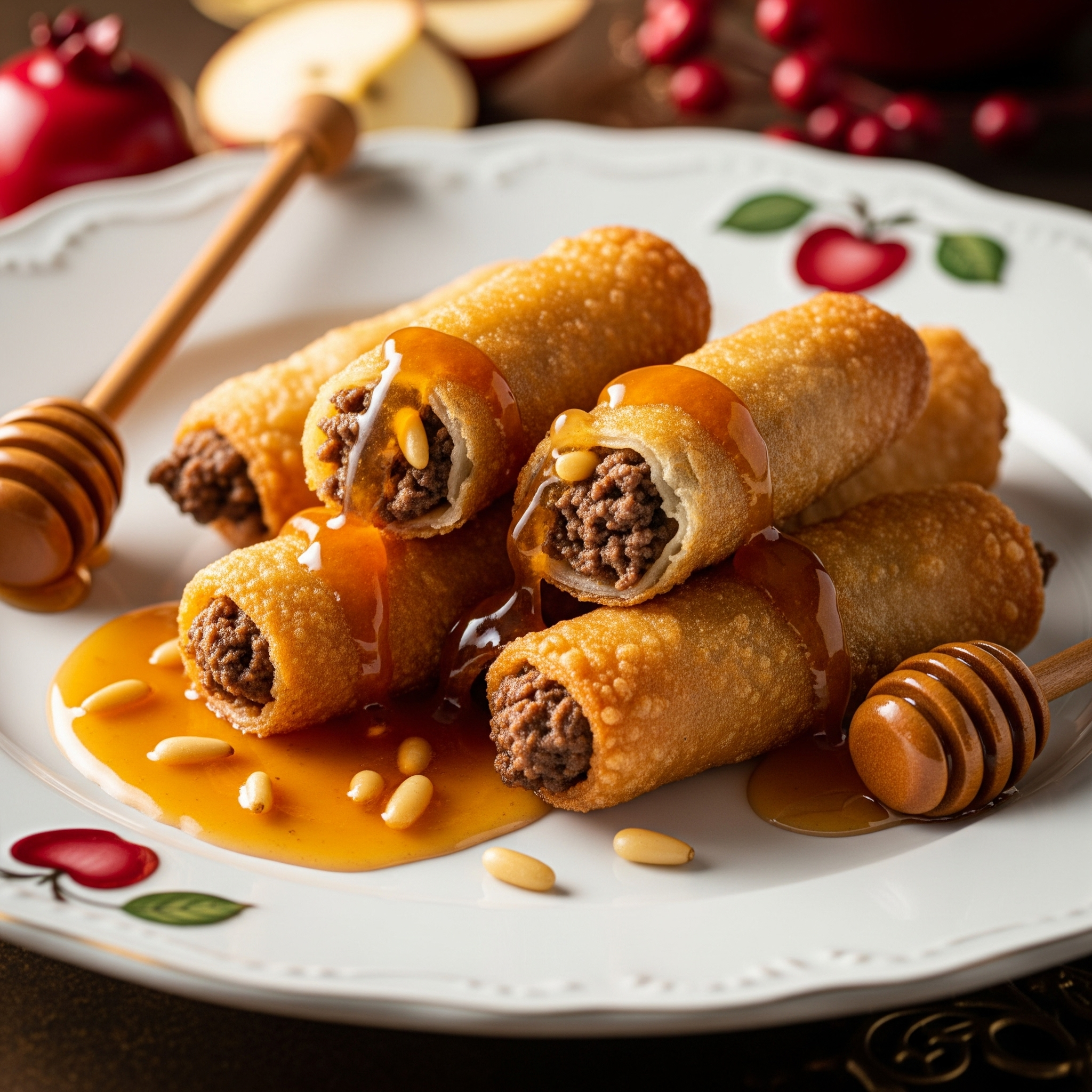 סיגרים במילוי בשר בקר וצנוברים עם רוטב מתוק – מנה חגיגית לראש השנה