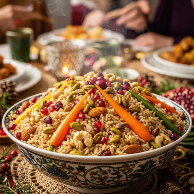 אורז חגיגי עם אגוזים – תוספת צבעונית ובריאה לשולחן ראש השנה