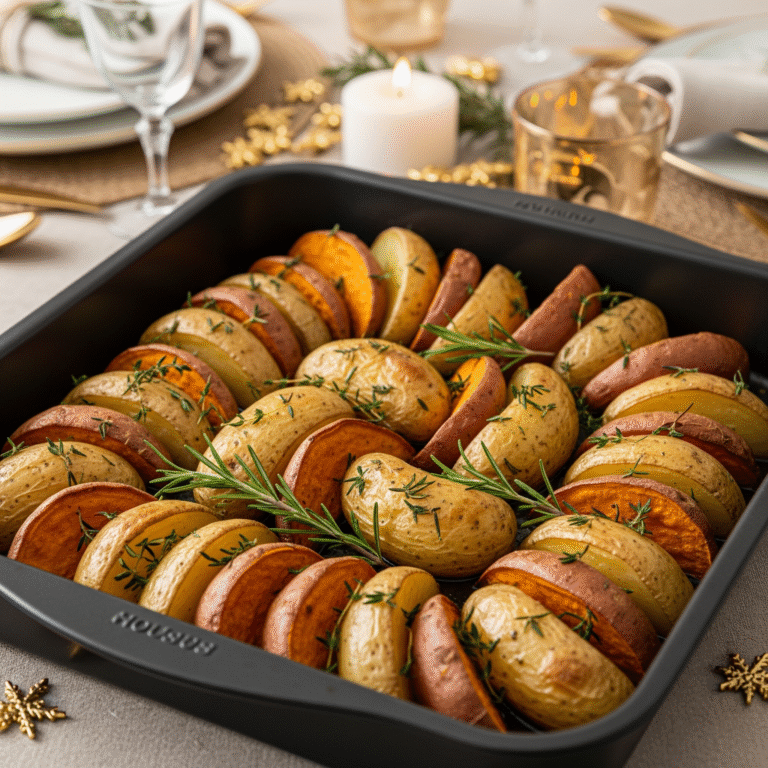 תפוחי אדמה ובטטות אפויים בתנור – תוספת חגיגית ומרשימה לראש השנה