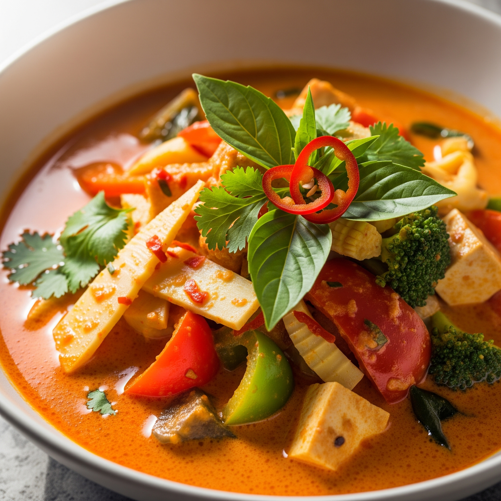 קארי אדום תאילנדי טבעוני: מתכון קל לארוחה אקזוטית ב-20 דקות