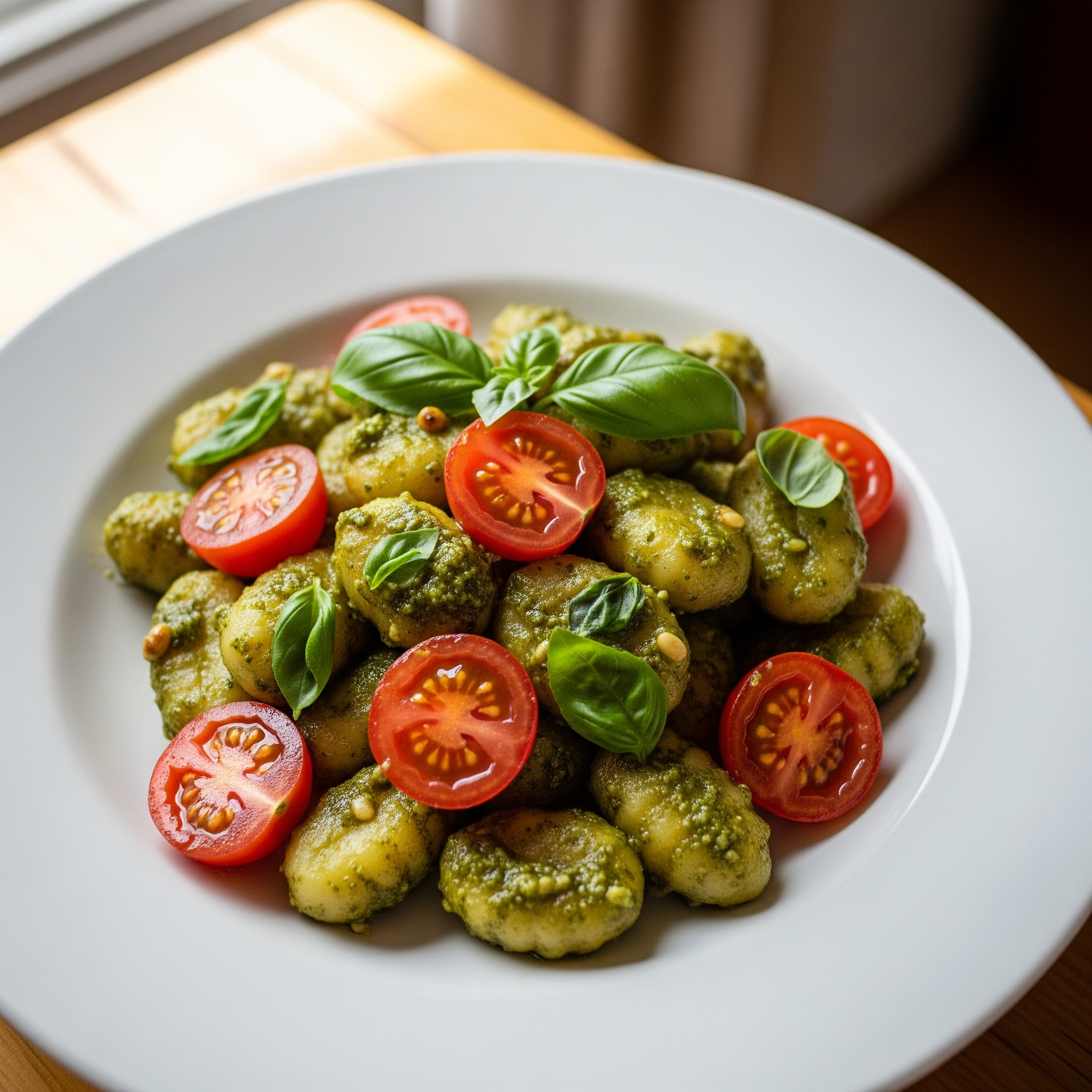 ניוקי ברוטב פסטו ושרי: מתכון קליל ומפנק לארוחת צהריים איטלקית