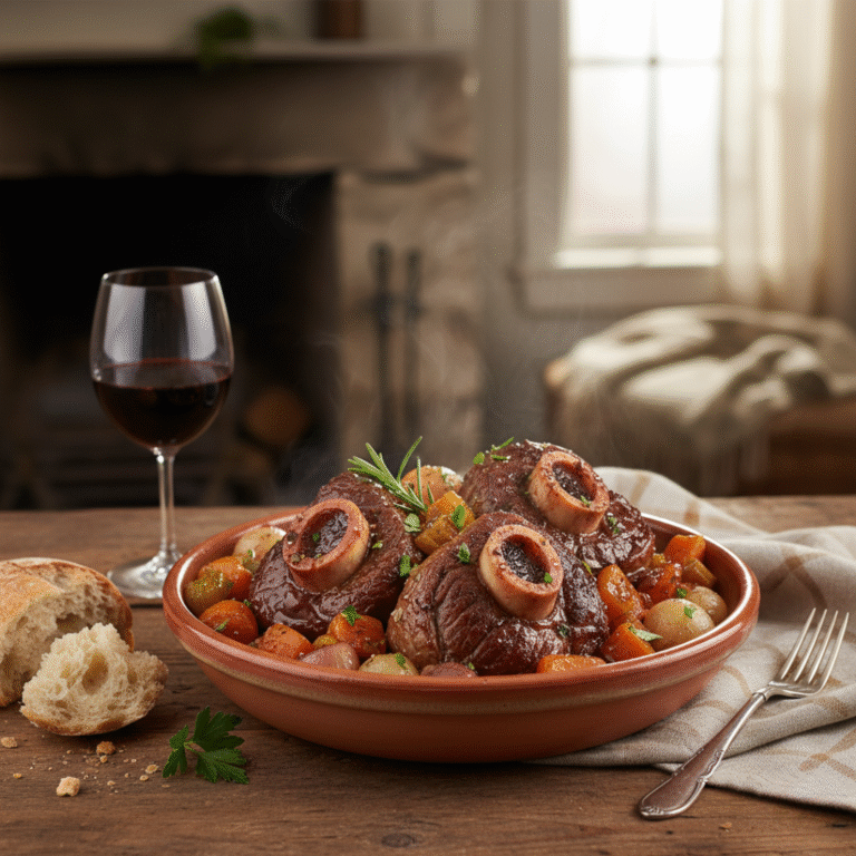 אוסובוקו עגל ביין אדום: תבשיל בשר איטי לחורף חם במיוחד